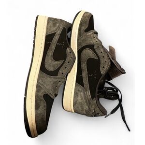 BNIB Nike x Travis Scott Air Jordan 1 Low OG SP in “Sail/Dark Grey-Black”